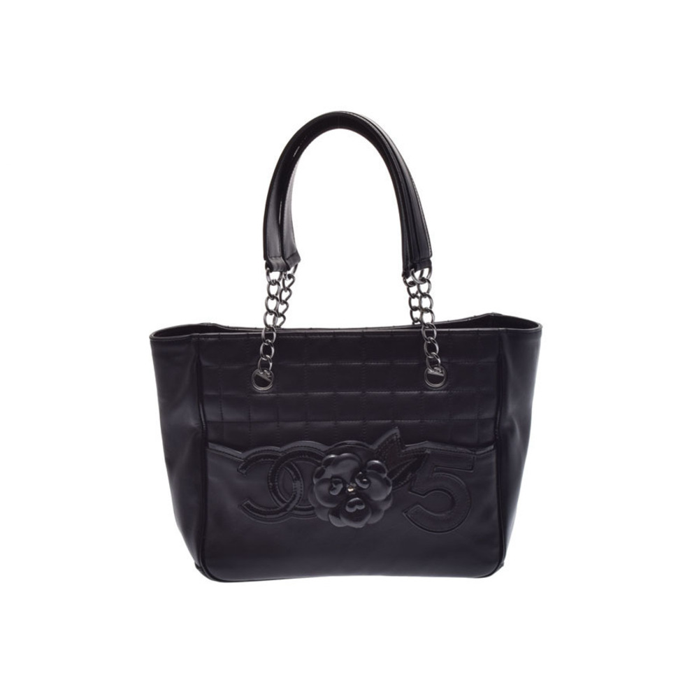 Chanel Icon Chain Tote Bag Black Lambskin
